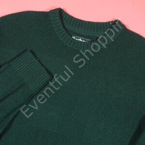 Barbour Sweater Mens XL Green Crewneck Cotton Wool Alasdair Pullover
